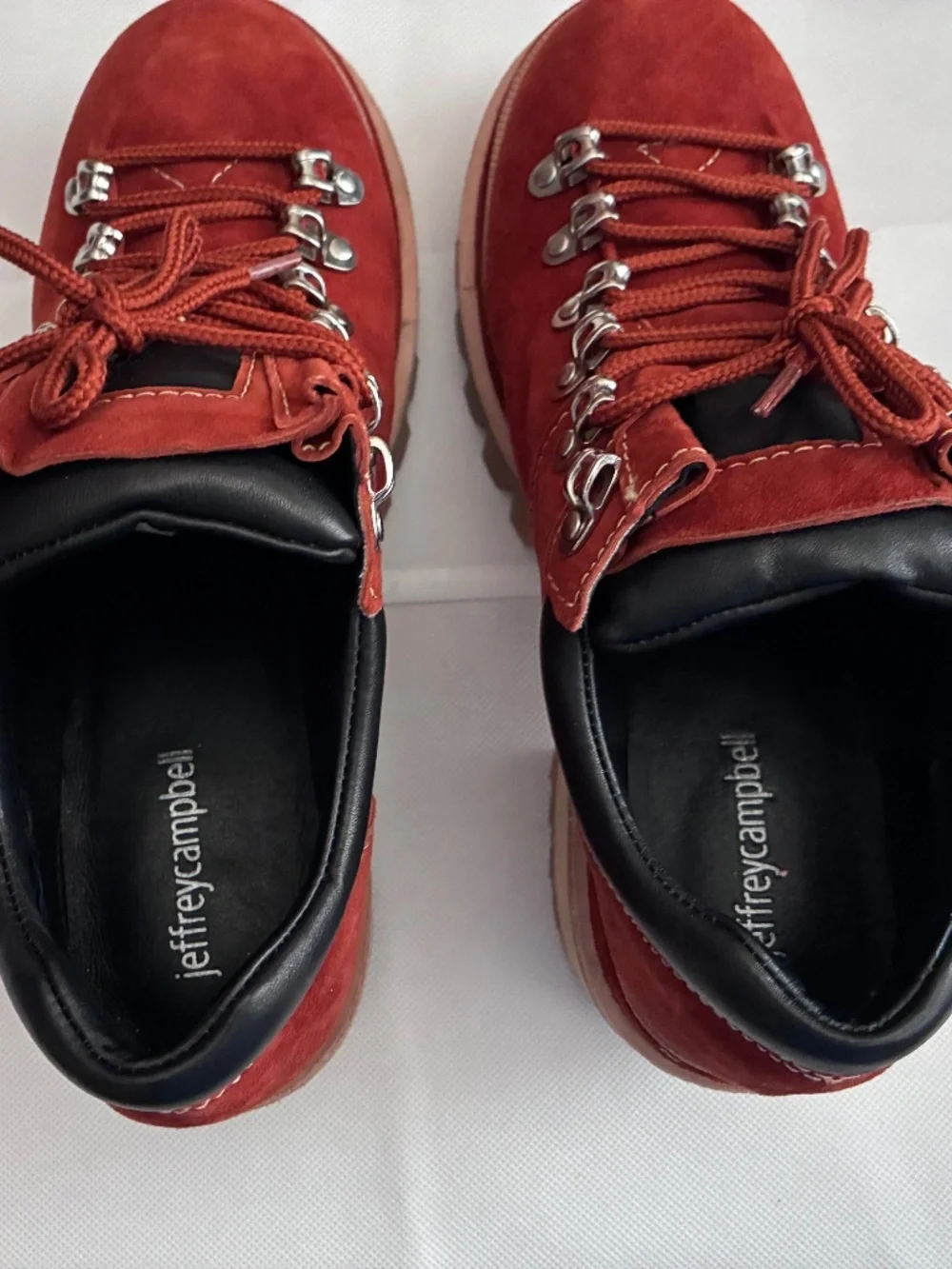 Jeffrey Campbell Terra Cotta Suede Hiker Platforms — NIB — Size 10